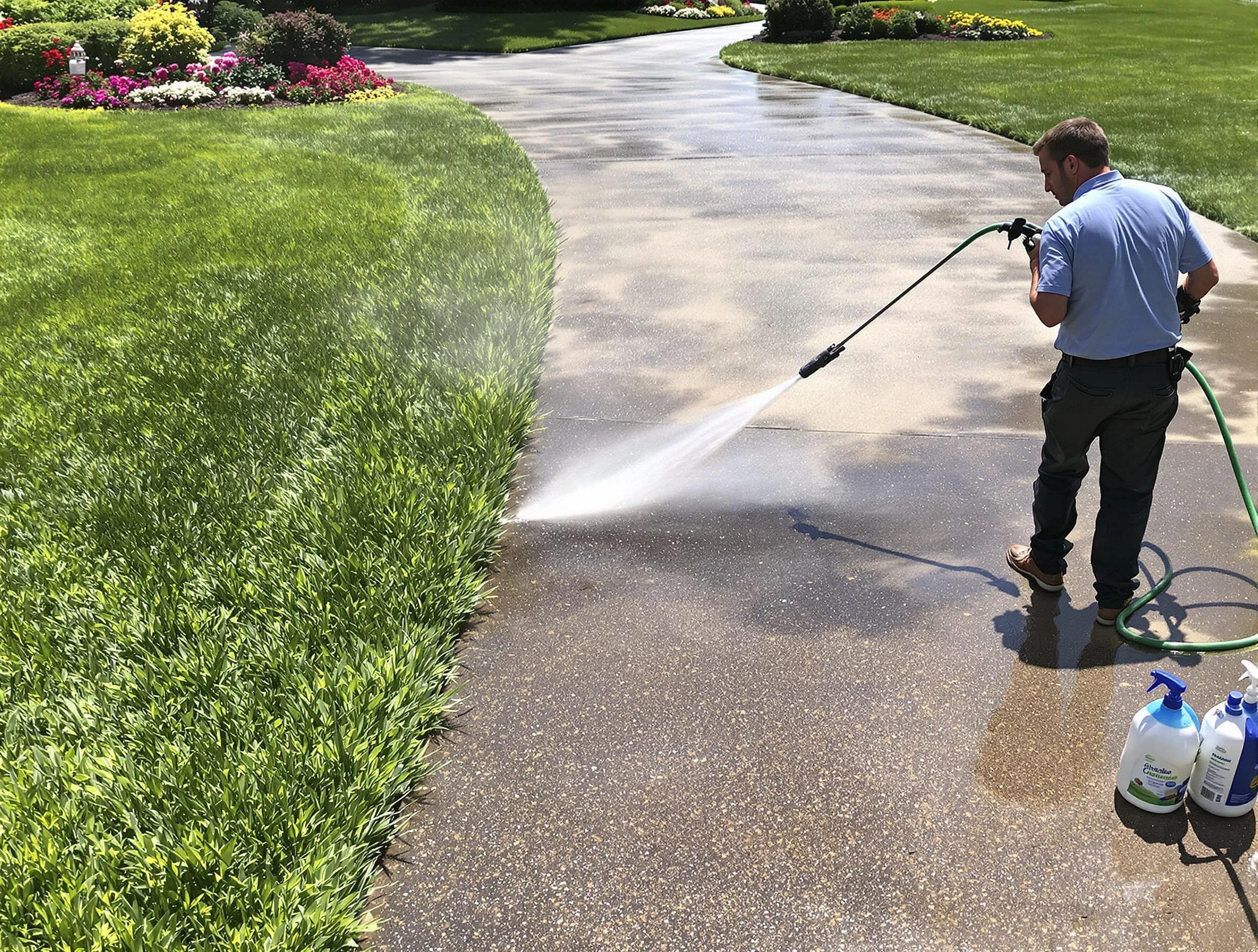 Before and after pressure washing by Elyria Power Washing in Elyria